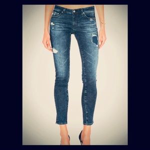 Distressed AG Legging Ankle Jeans